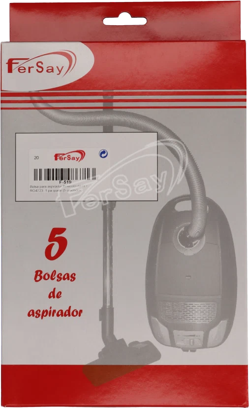 Bolsa aspirador Fersay F-519 para Rowenta Artec 2 y RO4723, pack 5 unidades