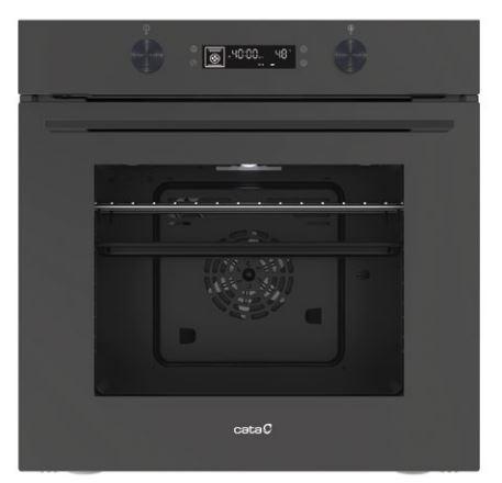Horno multifunción Cata MDS 8108 MB, 73 litros, 8 funciones, AquaSmart, display digital, guía telescópica, puerta de 3 cristales, clase A, negro mate